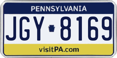 PA license plate JGY8169