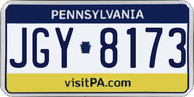 PA license plate JGY8173