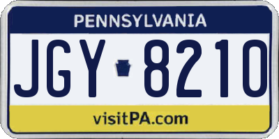PA license plate JGY8210