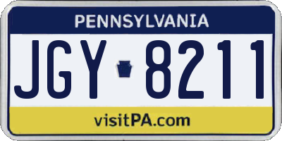 PA license plate JGY8211