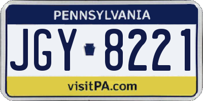 PA license plate JGY8221