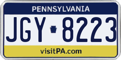 PA license plate JGY8223
