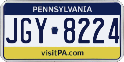 PA license plate JGY8224