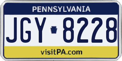 PA license plate JGY8228