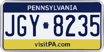PA license plate JGY8235