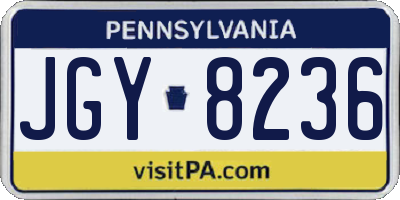 PA license plate JGY8236