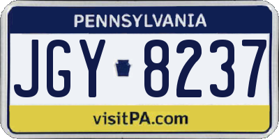 PA license plate JGY8237