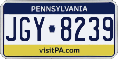 PA license plate JGY8239