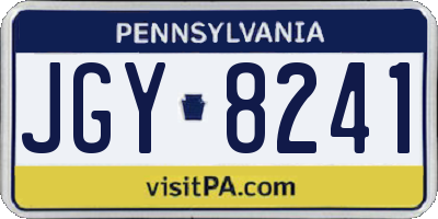 PA license plate JGY8241
