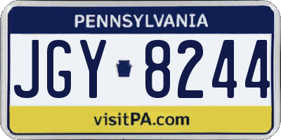 PA license plate JGY8244