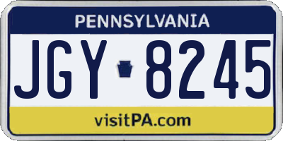 PA license plate JGY8245