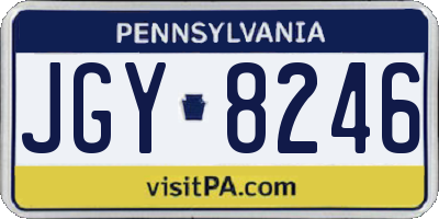 PA license plate JGY8246