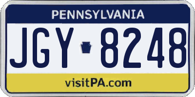 PA license plate JGY8248