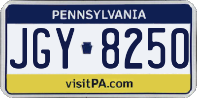 PA license plate JGY8250