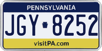 PA license plate JGY8252