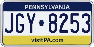 PA license plate JGY8253