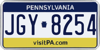 PA license plate JGY8254