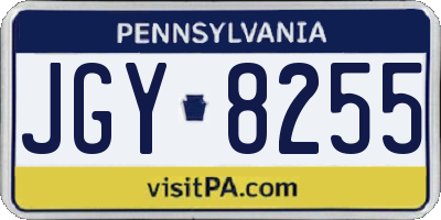 PA license plate JGY8255