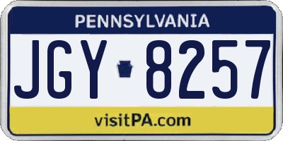 PA license plate JGY8257