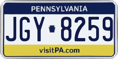PA license plate JGY8259