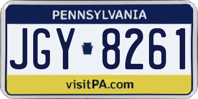 PA license plate JGY8261