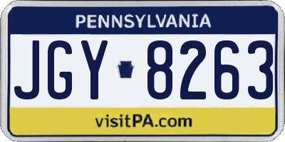 PA license plate JGY8263