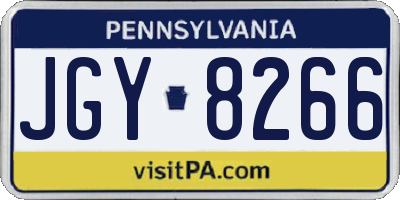 PA license plate JGY8266