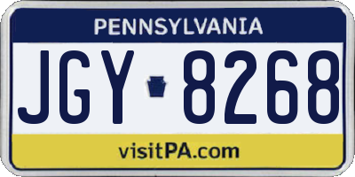 PA license plate JGY8268