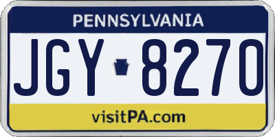 PA license plate JGY8270