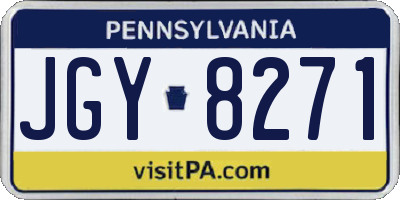 PA license plate JGY8271
