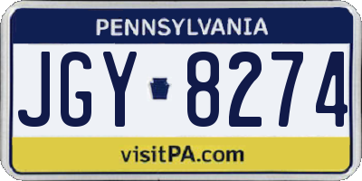 PA license plate JGY8274