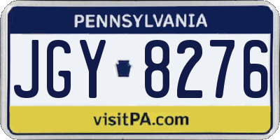 PA license plate JGY8276