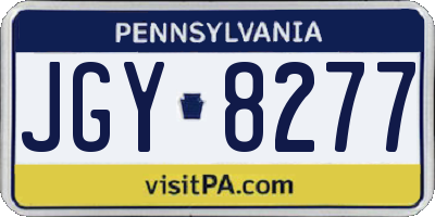PA license plate JGY8277