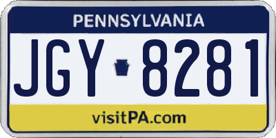PA license plate JGY8281