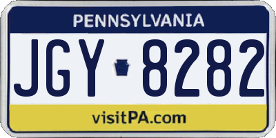 PA license plate JGY8282