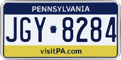 PA license plate JGY8284