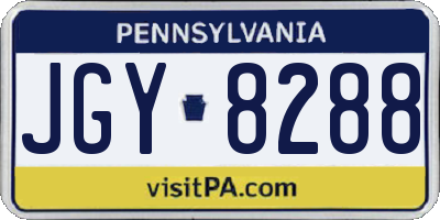 PA license plate JGY8288