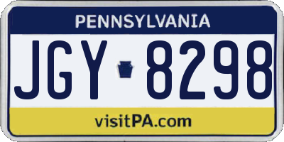 PA license plate JGY8298