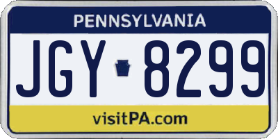 PA license plate JGY8299