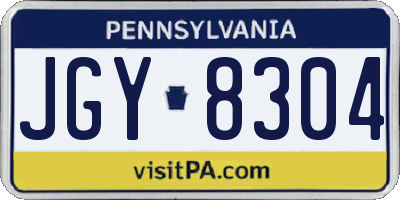 PA license plate JGY8304