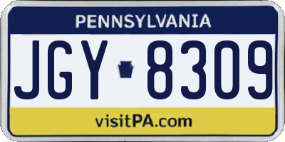 PA license plate JGY8309