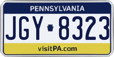 PA license plate JGY8323