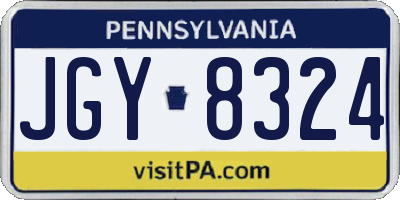 PA license plate JGY8324