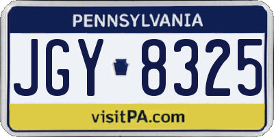 PA license plate JGY8325