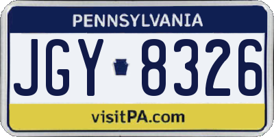 PA license plate JGY8326