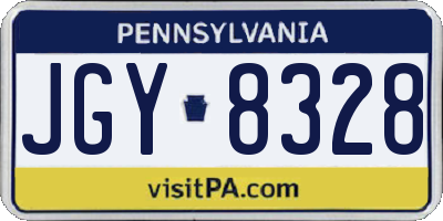 PA license plate JGY8328