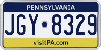 PA license plate JGY8329