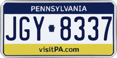 PA license plate JGY8337