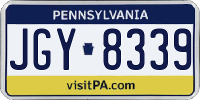 PA license plate JGY8339