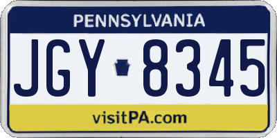 PA license plate JGY8345